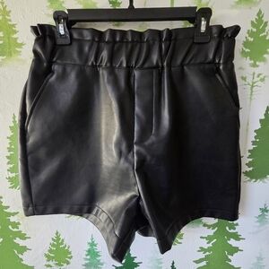 Bagatelle Black Faux Leather Shorts